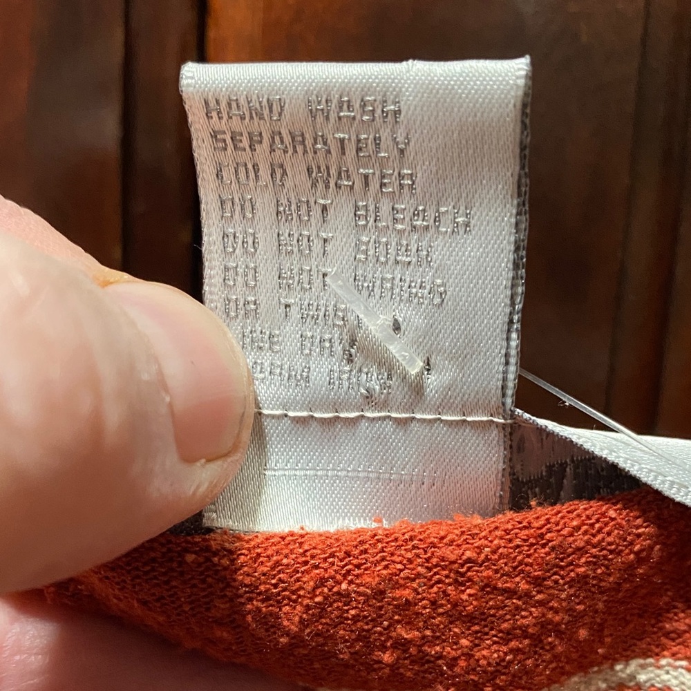 Dress Barn Woman vintage Rust Striped faux Button-Down plus size 3X silk Top - Picture 5 of 10